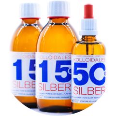 Kolloidales Silber 600ml - 2*250ml 15ppm - Pipettenflasche 100ml 50ppm