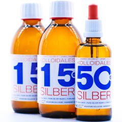 Kolloidales Silber 600ml - 2*250ml 15ppm - Pipettenflasche 100ml 50ppm