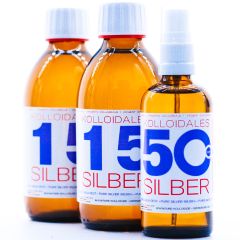 Kolloidales Silber 600ml - 2*250ml 15ppm - Sprühflasche 100ml 50ppm