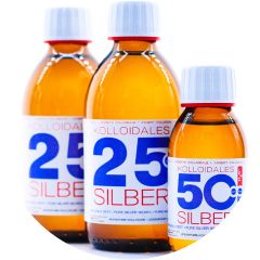 Kolloidales Silber 600ml - 2*250ml 25ppm + Braunglasflasche 100ml 50ppm 