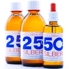 Kolloidales Silber 600ml - 2*250ml 25ppm - Pipettenflasche 100ml 50ppm