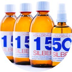 PureSilverH2O kolloidales Silber 850ml - 3*250ml 15ppm - Sprühflasche 100ml 50ppm