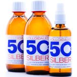 PureSilverH2O kolloidales Silber 600ml 50ppm - 2*250ml - Sprühflasche 100ml