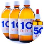 Kolloidales Silber 1600ml - 3*500ml 10ppm - Pipettenflasche 100ml 50ppm