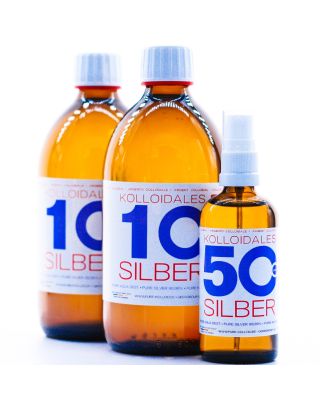 Kolloidales Silber 1100ml 10PPM & 50PPM Silberwasser Premiumqualität ● 2* 500ml 10PPM & Spray 100ml 50PPM