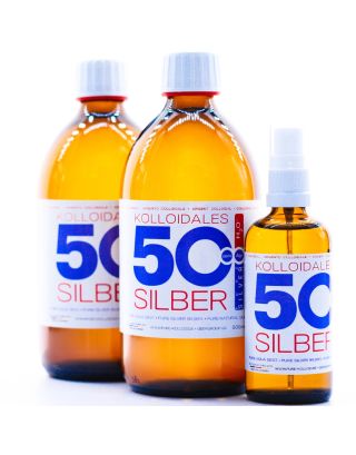 Kolloidales Silber 1100ml 50PPM Silberwasser Premiumqualität ● 2* 500ml & Spray 100ml