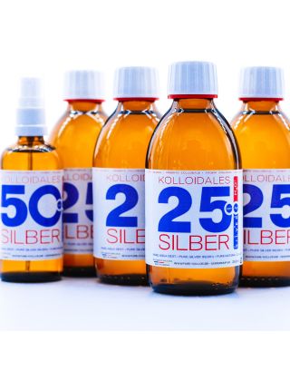 Kolloidales Silber 1100ml 25PPM & 50PPM Silberwasser Premiumqualität ● 4* 250ml 25PPM & Spray 100ml 50PPM