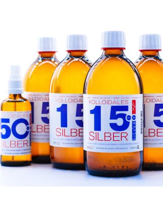 Kolloidales Silber 2100ml 15PPM & 50PPM Silberwasser Premiumqualität ● 4* 500ml 15PPM & Spray 100ml 50PPM